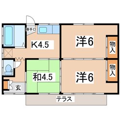 郡山駅 バス35分  雷神団地下車：停歩2分 1階の物件間取画像